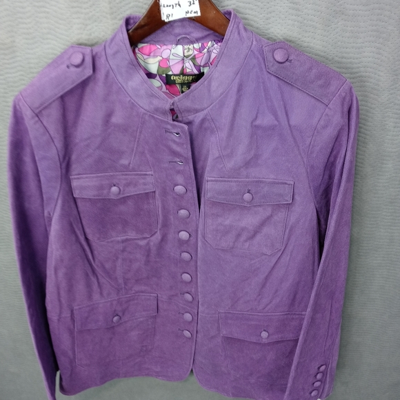 twiggy LONDON Jackets & Blazers - Twiggy London Purple Suede Leather Jacket Women's